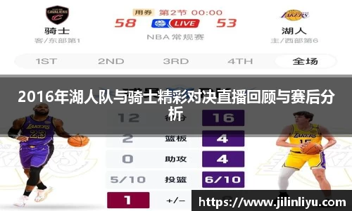 2016年湖人队与骑士精彩对决直播回顾与赛后分析